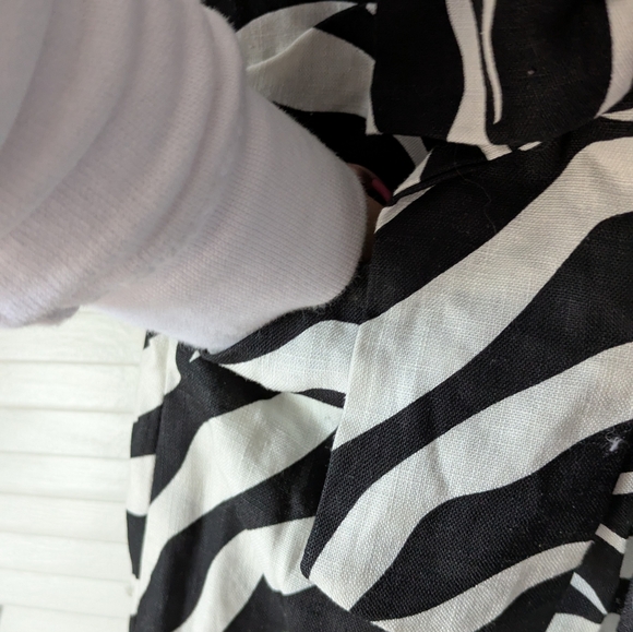 Kate Spade Women's Jillian Zebra Print Sleeveless Linen Bow Dress - Picture 6 of 6